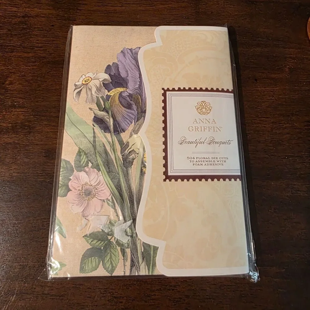 ANNA GRIFFIN Beautiful Bouquets - 504 Floral Die Cuts w Foam Adhesive - NEW